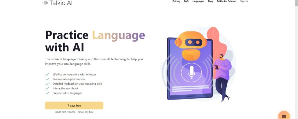 10+ AI For Language Learning Apps - Talkio AI